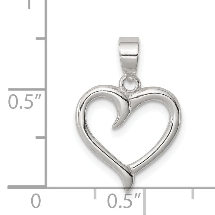 Lovely Rita's Pendants & Charms Sterling Silver Polished Open Heart Pendant