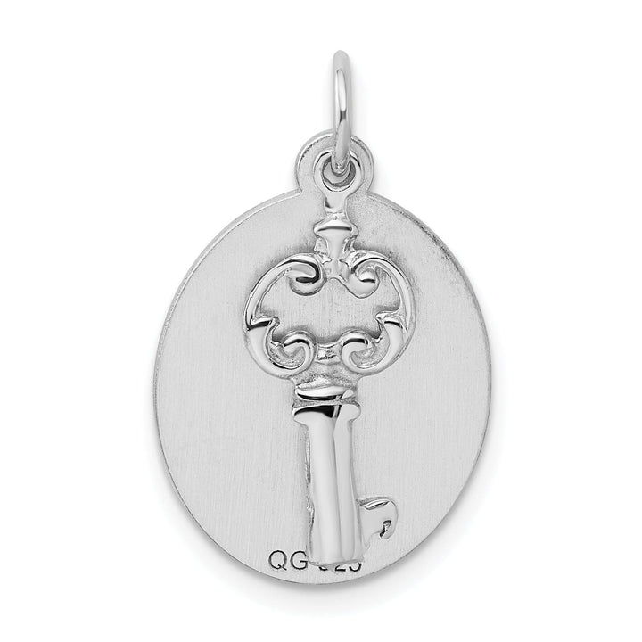 Lovely Rita's Pendants & Charms Sterling Silver Polished Oval with key Pendant