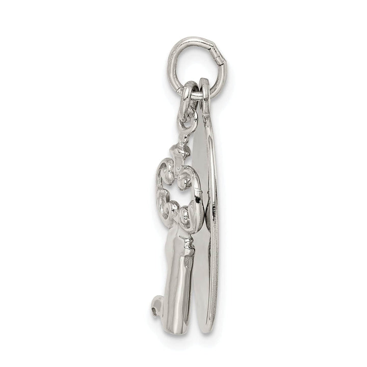 Lovely Rita's Pendants & Charms Sterling Silver Polished Oval with key Pendant