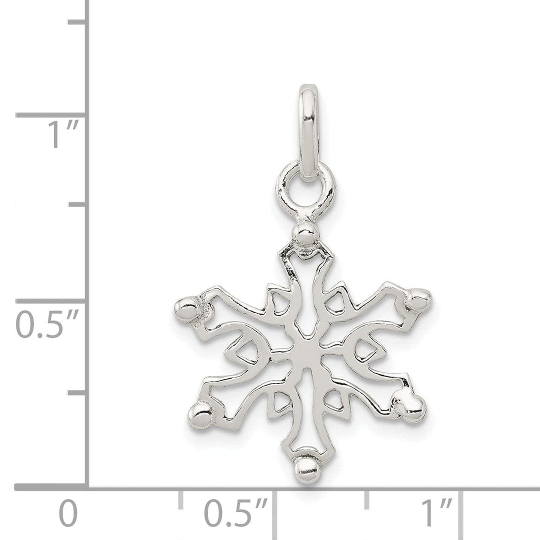 Lovely Rita's Pendants & Charms Sterling Silver Polished Snowflake Pendant