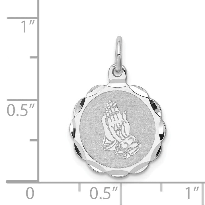 Lovely Rita's Pendants & Charms Sterling Silver Praying Hands Disc Charm