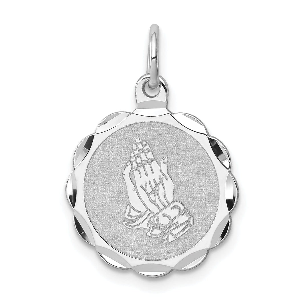 Lovely Rita's Pendants & Charms Sterling Silver Praying Hands Disc Charm