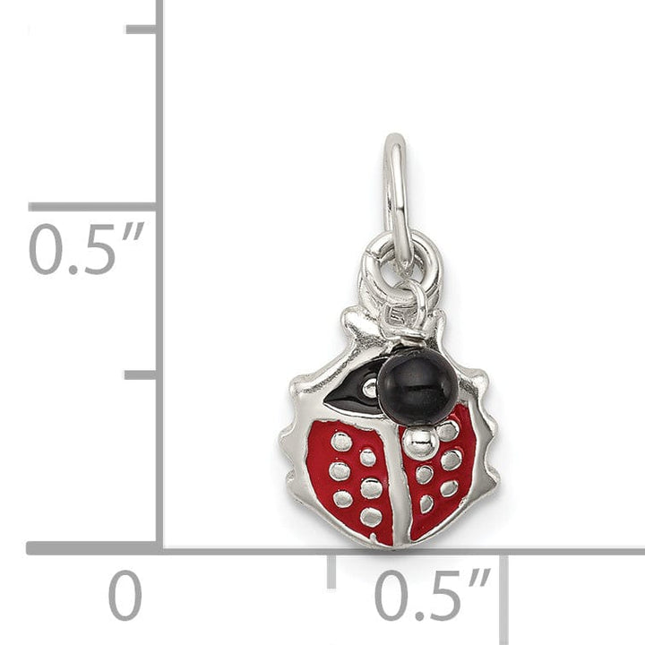 Lovely Rita's Pendants & Charms Sterling Silver Red Enameled Ladybug Charm
