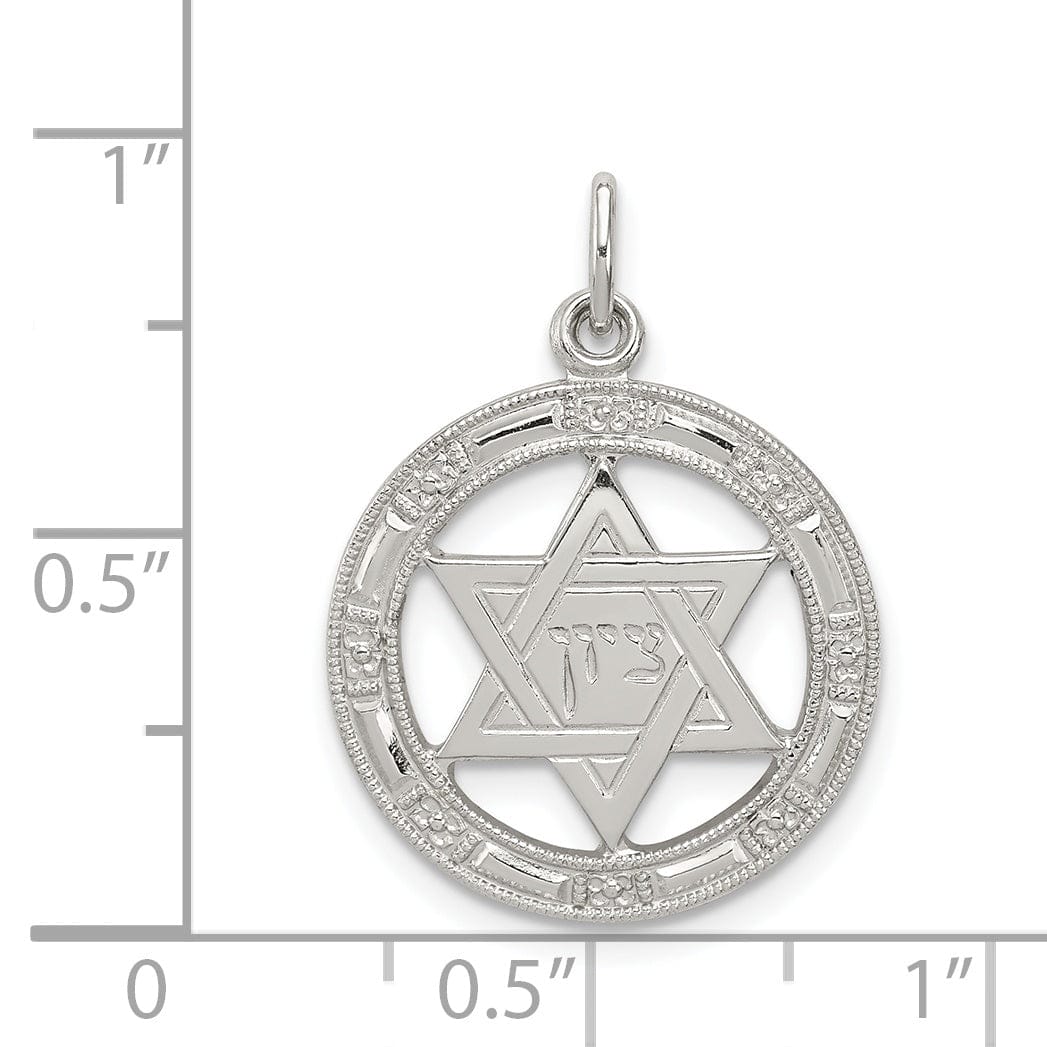 Lovely Rita's Pendants & Charms Sterling Silver Star of David Disc Charm Pendant