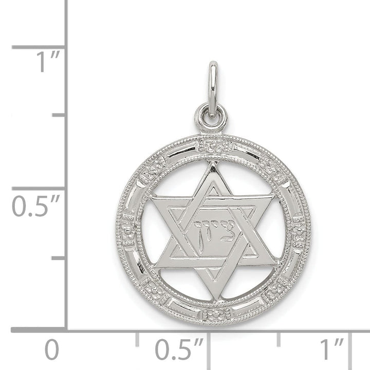 Lovely Rita's Pendants & Charms Sterling Silver Star of David Disc Charm Pendant