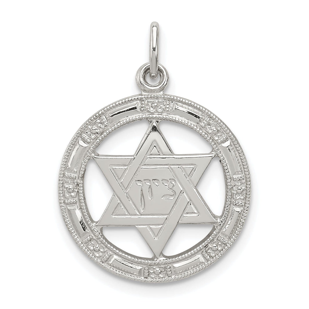 Lovely Rita's Pendants & Charms Sterling Silver Star of David Disc Charm Pendant