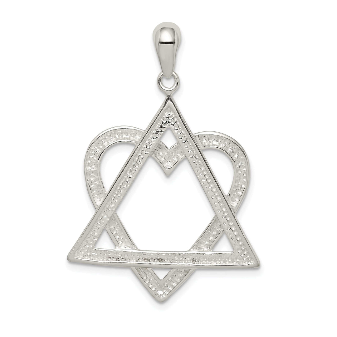 Lovely Rita's Pendants & Charms Sterling Silver Star of David Heart Pendant