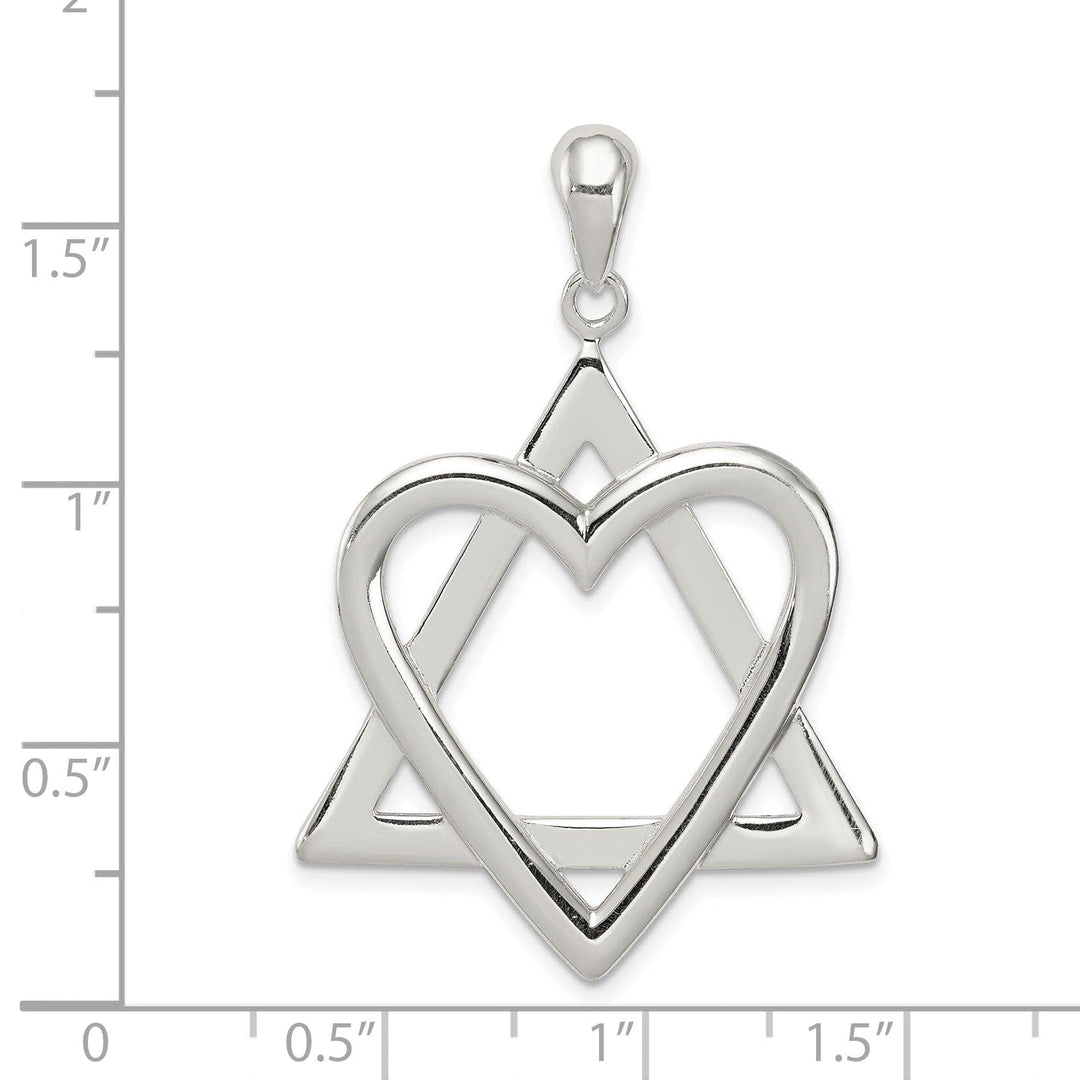 Lovely Rita's Pendants & Charms Sterling Silver Star of David Heart Pendant