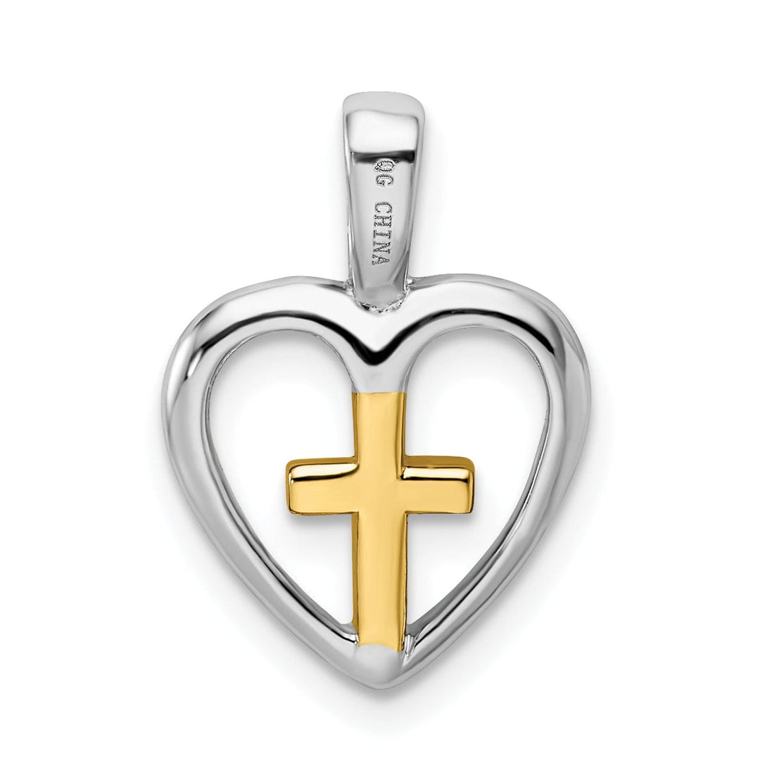 Lovely Rita's Pendants & Charms Sterling Silver Vermeil Cross Heart Pendant