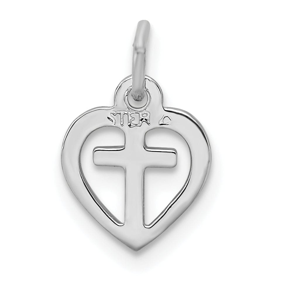 Lovely Rita's Pendants & Charms Sterling Silver Vermeil Cross in Heart Charm