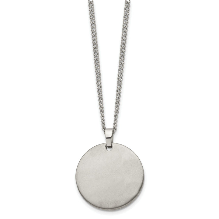 Chisel Pendants & Charms Titanium Brushed Round Pendant Necklace