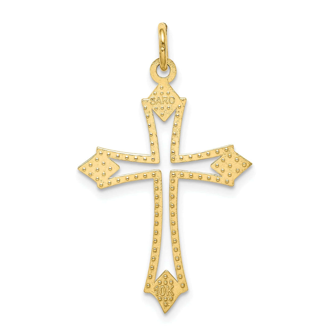 Lovely Rita's Pendants & Charms Yellow Gold Diamond Cut Cross Charm