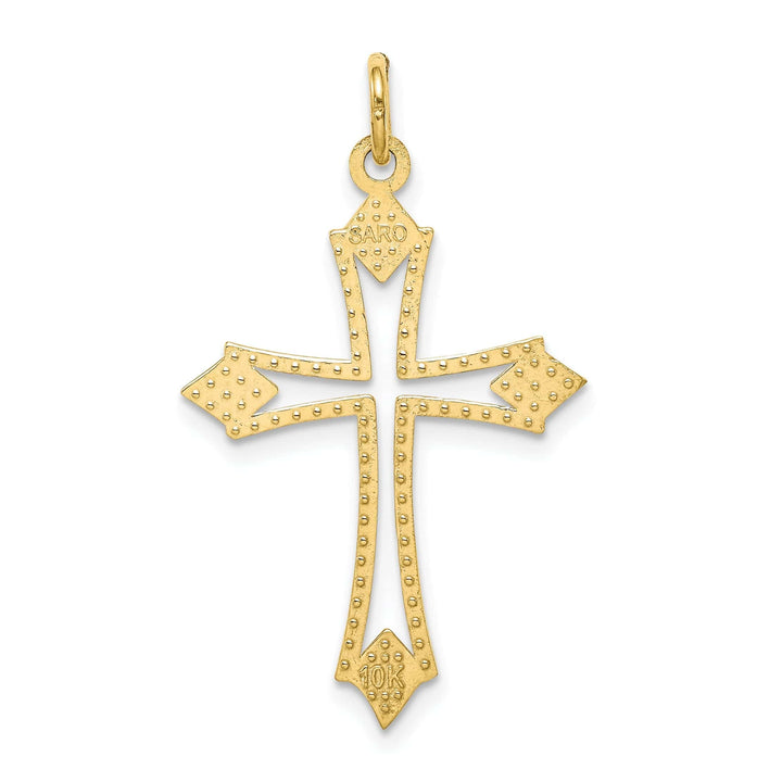 Lovely Rita's Pendants & Charms Yellow Gold Diamond Cut Cross Charm