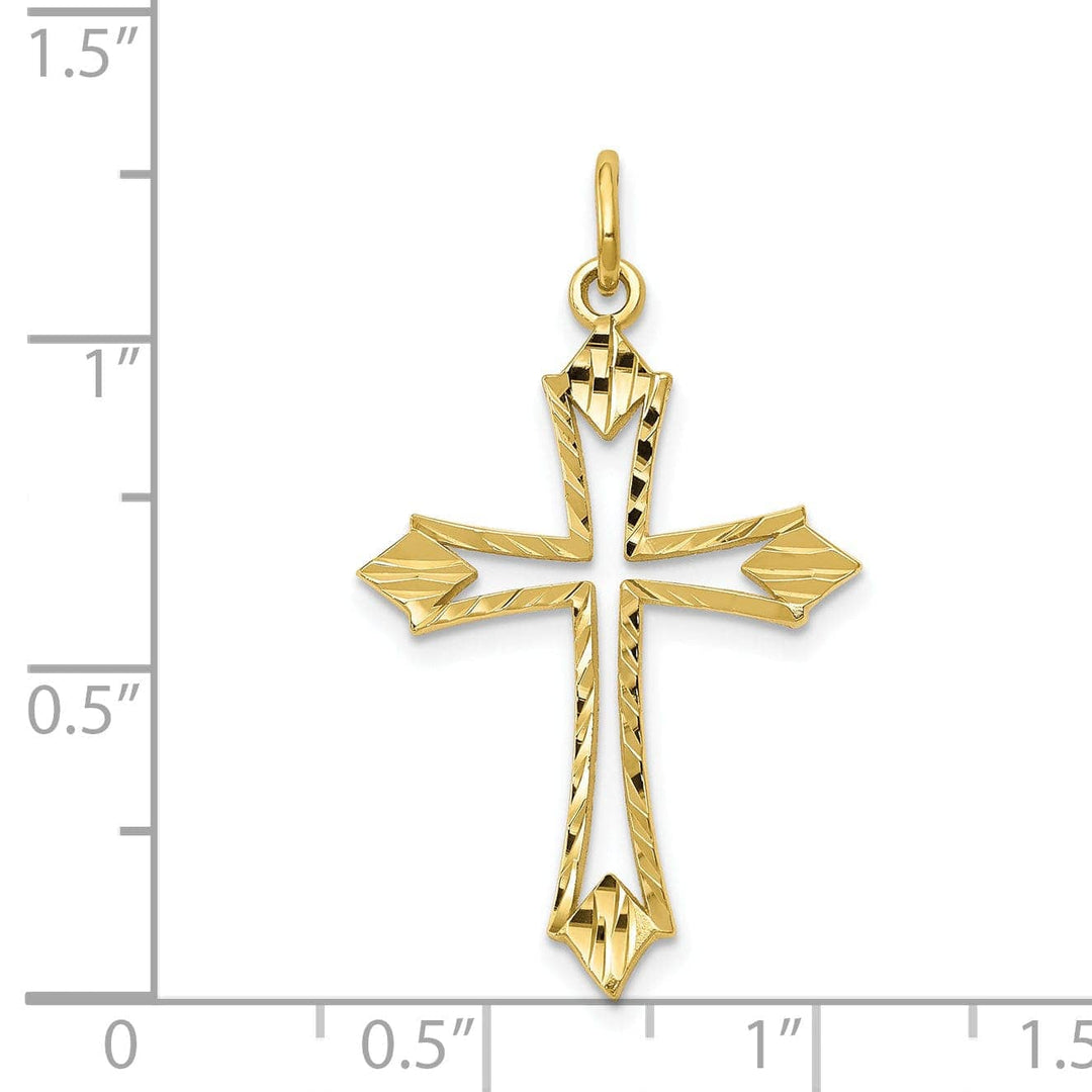 Lovely Rita's Pendants & Charms Yellow Gold Diamond Cut Cross Charm