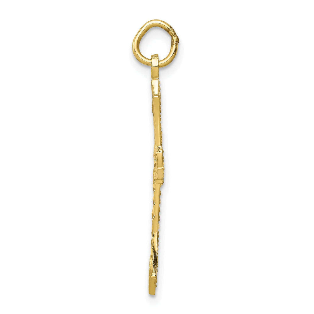 Lovely Rita's Pendants & Charms Yellow Gold Diamond Cut Cross Charm