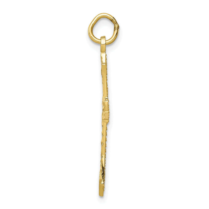Lovely Rita's Pendants & Charms Yellow Gold Diamond Cut Cross Charm