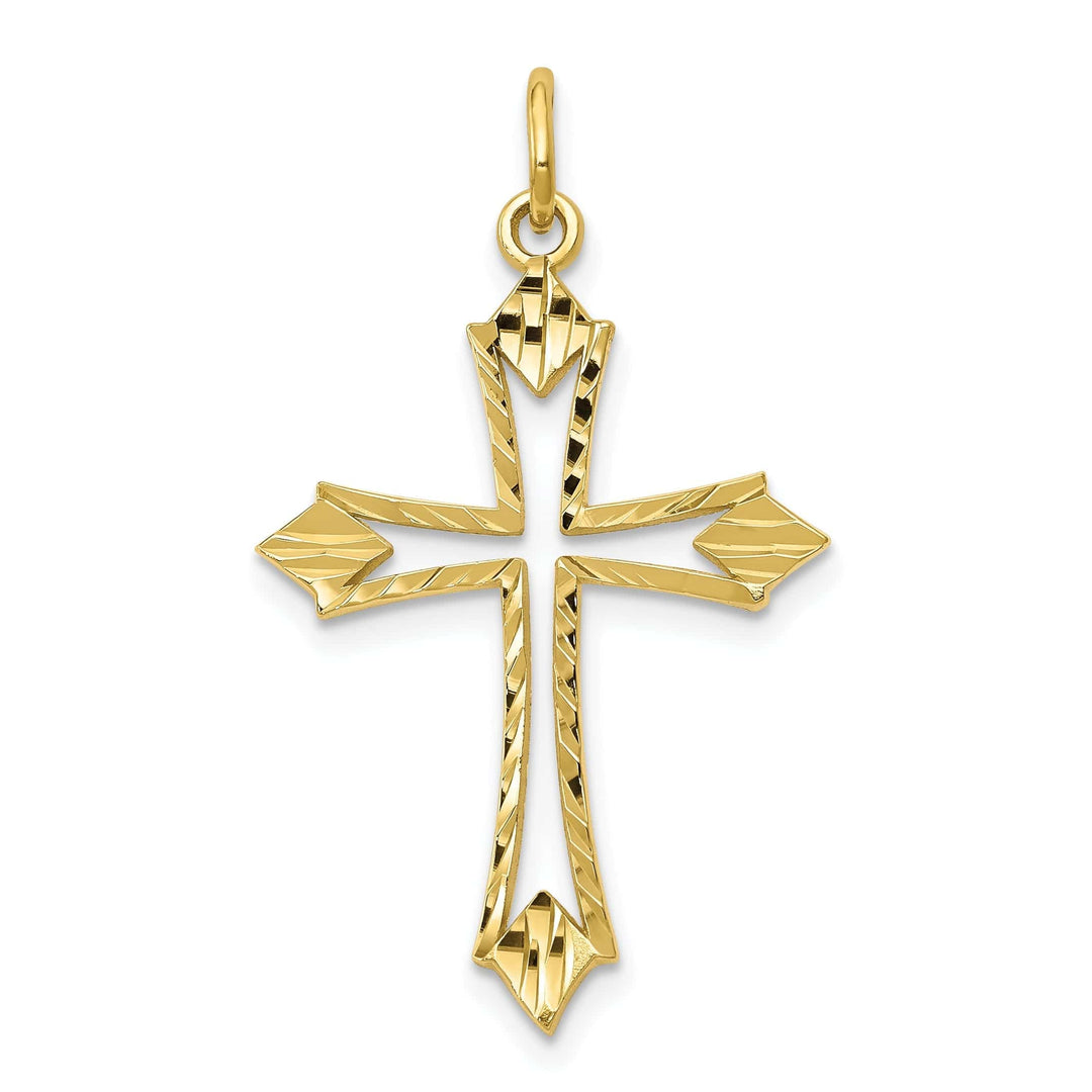 Lovely Rita's Pendants & Charms Yellow Gold Diamond Cut Cross Charm