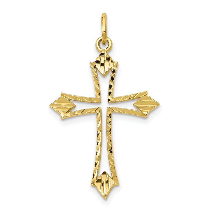 Lovely Rita's Pendants & Charms Yellow Gold Diamond Cut Cross Charm