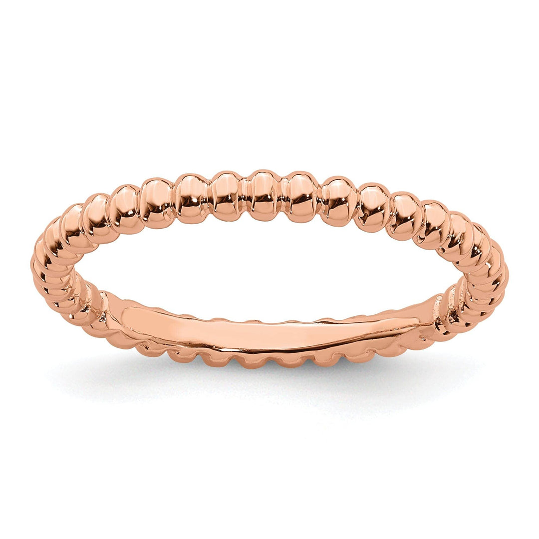 Stackable Expressions Pin Size 5 Sterling Silver Pink-Plated Beaded Ring