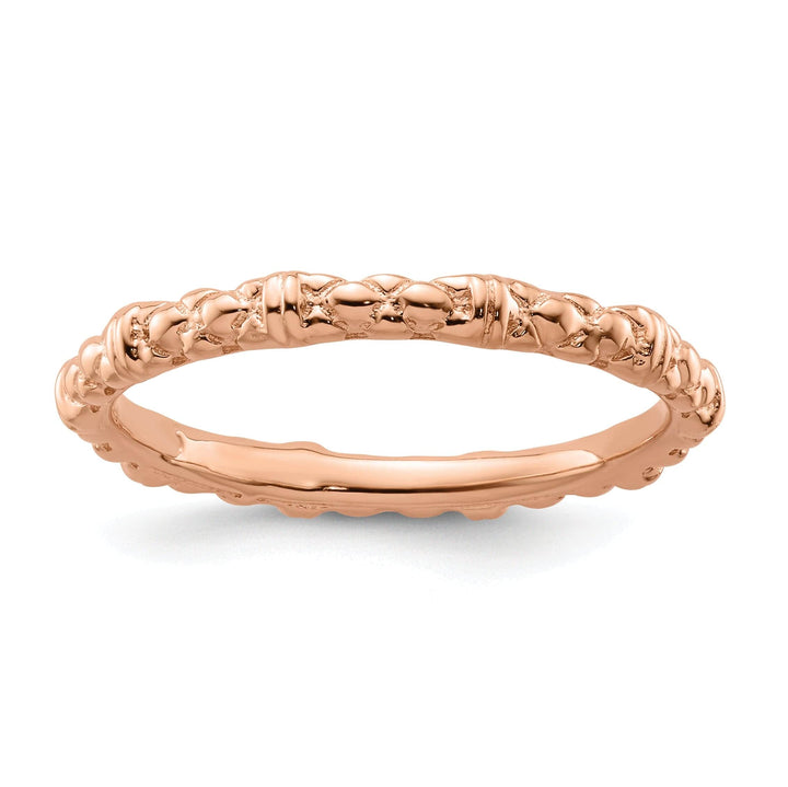 Stackable Expressions Pin Size 5 Sterling Silver Pink-Plated Cable Ring