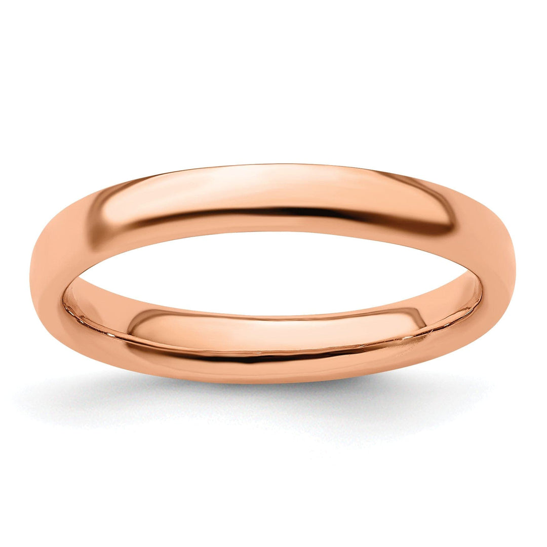 Stackable Expressions Pin Size 5 Sterling Silver Pink-Plated Polished Ring