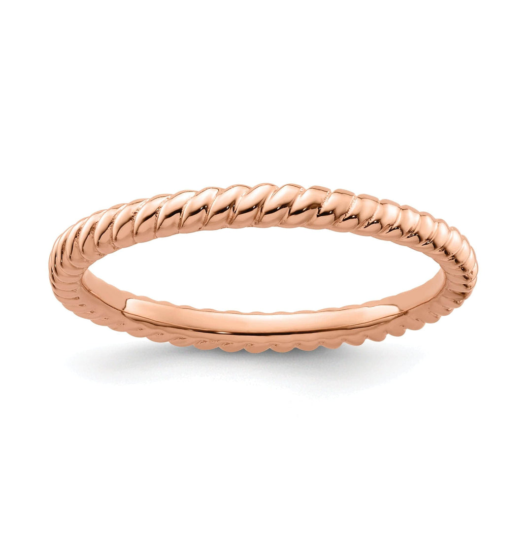 Stackable Expressions Pin Size 5 Sterling Silver Pink-Plated Twisted Ring