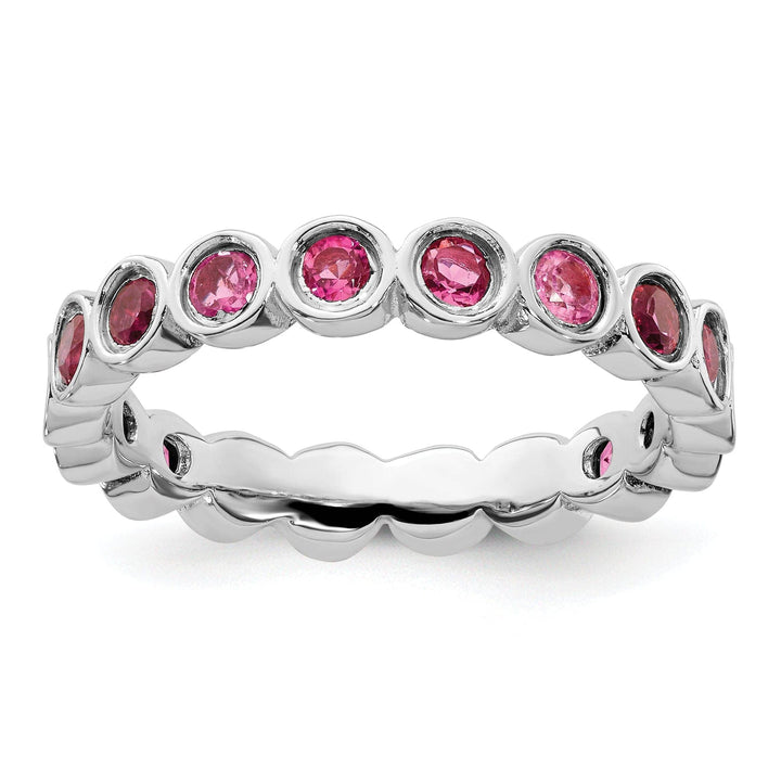 Stackable Expressions Pin Size 5 Sterling Silver Pink Tourmaline Ring