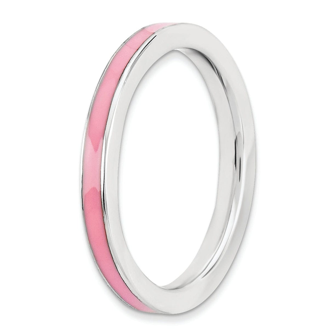 Stackable Expressions Pin Sterling Silver Pink Enameled 2.25MM Ring