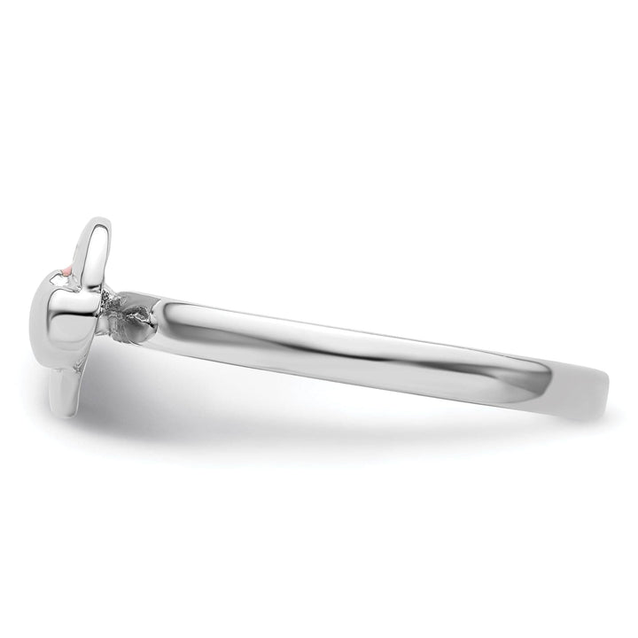 Stackable Expressions Pin Sterling Silver Pink Enameled Heart Ring