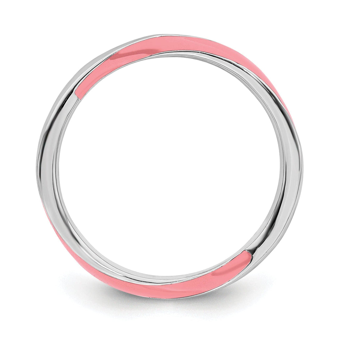 Stackable Expressions Pin Sterling Silver Pink Enameled Stackable Ring
