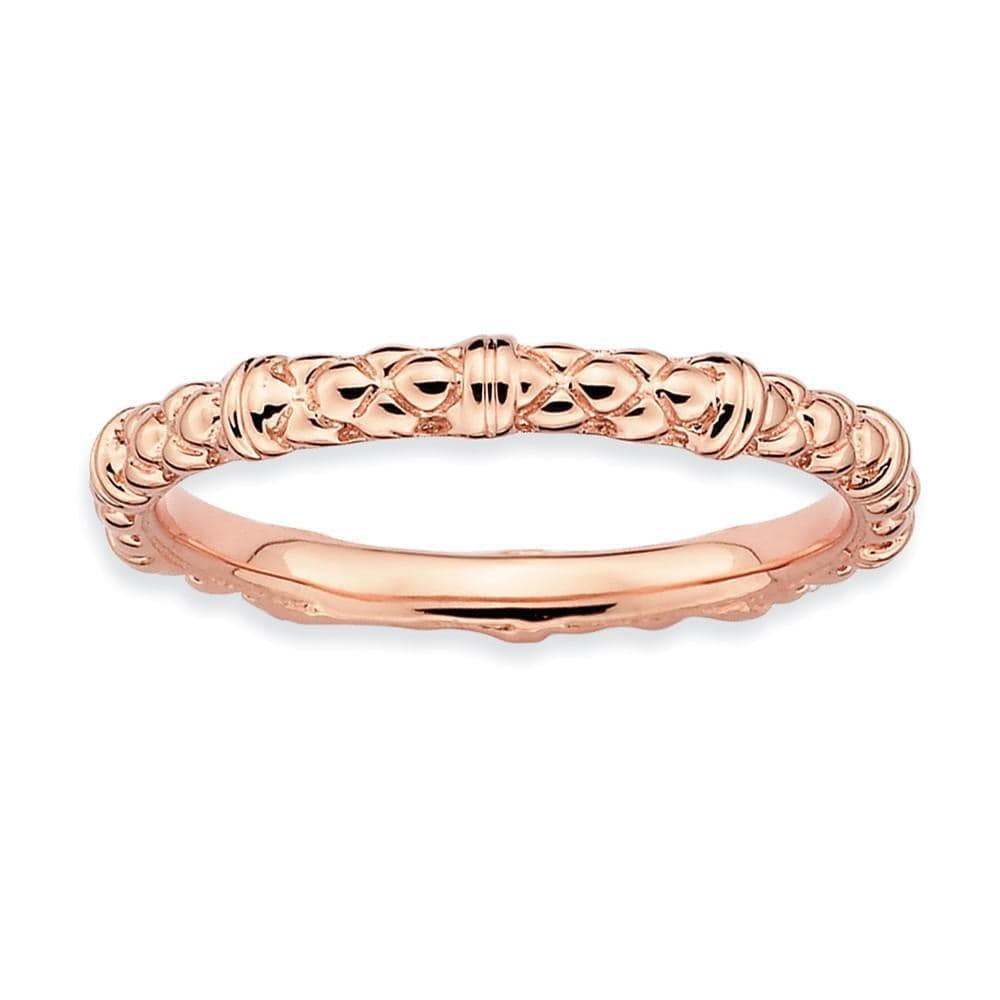 Stackable Expressions Pin Sterling Silver Pink-Plated Cable Ring