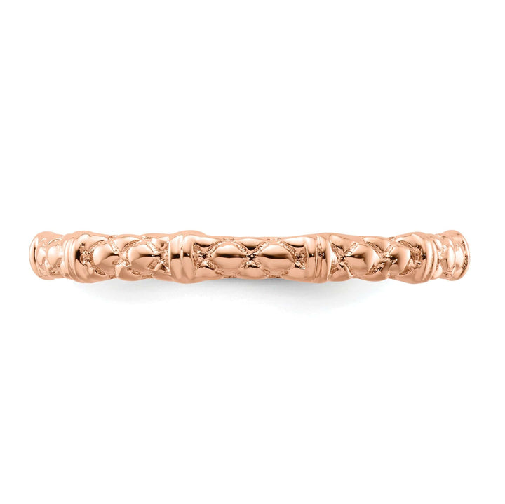 Stackable Expressions Pin Sterling Silver Pink-Plated Cable Ring