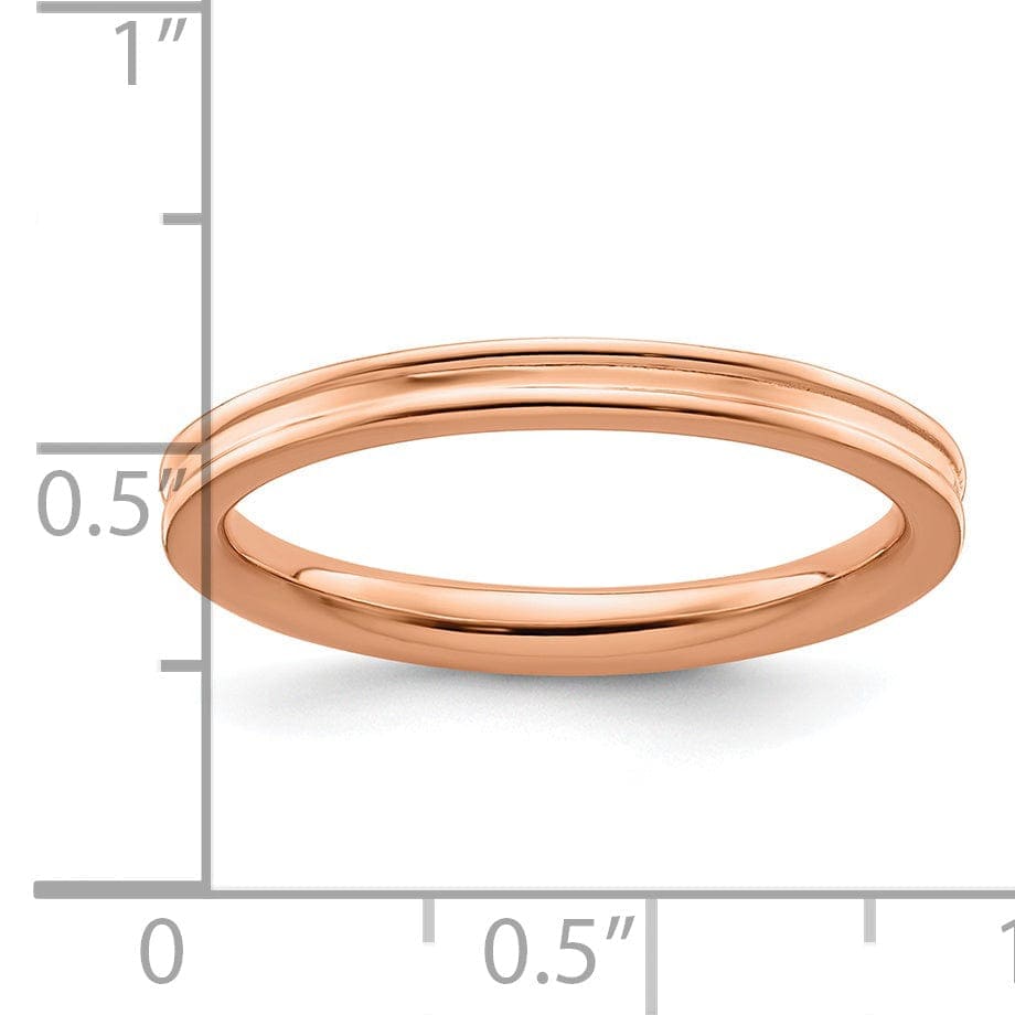 Stackable Expressions Pin Sterling Silver Pink-Plated Grooved Ring