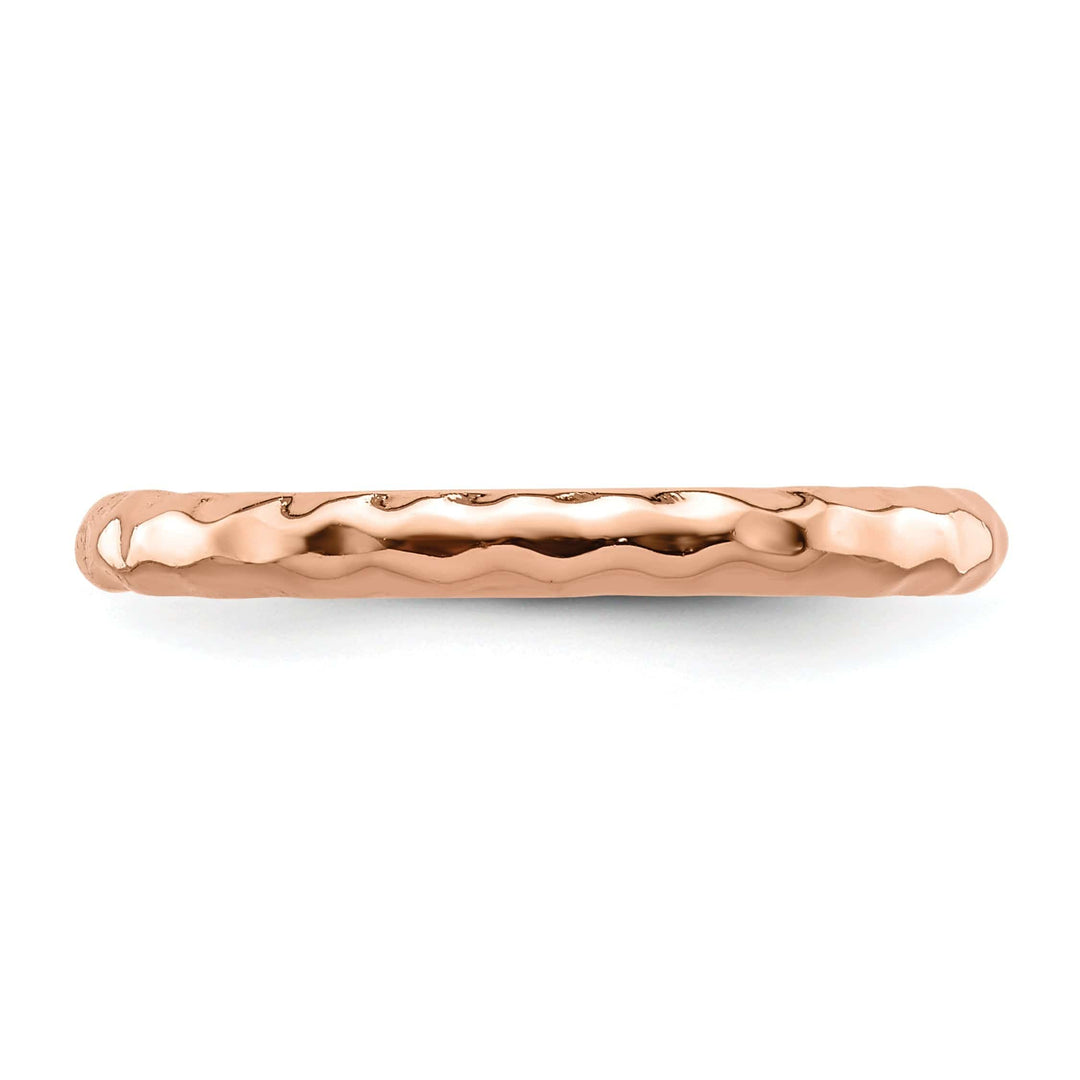 Stackable Expressions Pin Sterling Silver Pink-Plated Hammered Ring