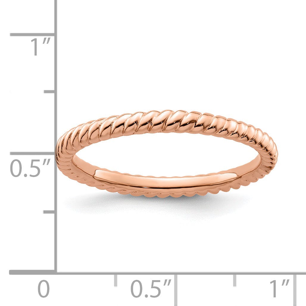 Stackable Expressions Pin Sterling Silver Pink-Plated Twisted Ring