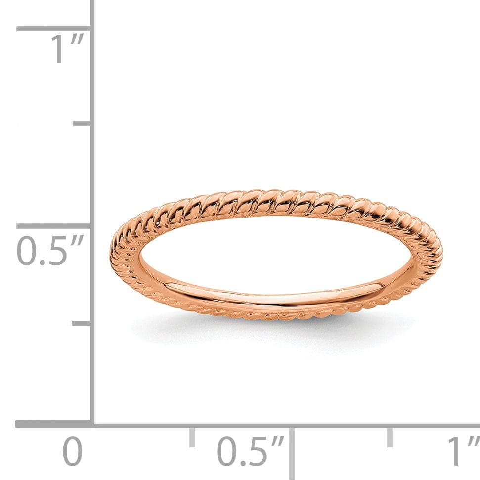 Stackable Expressions Pin Sterling Silver Pink-Plated Twisted Ring