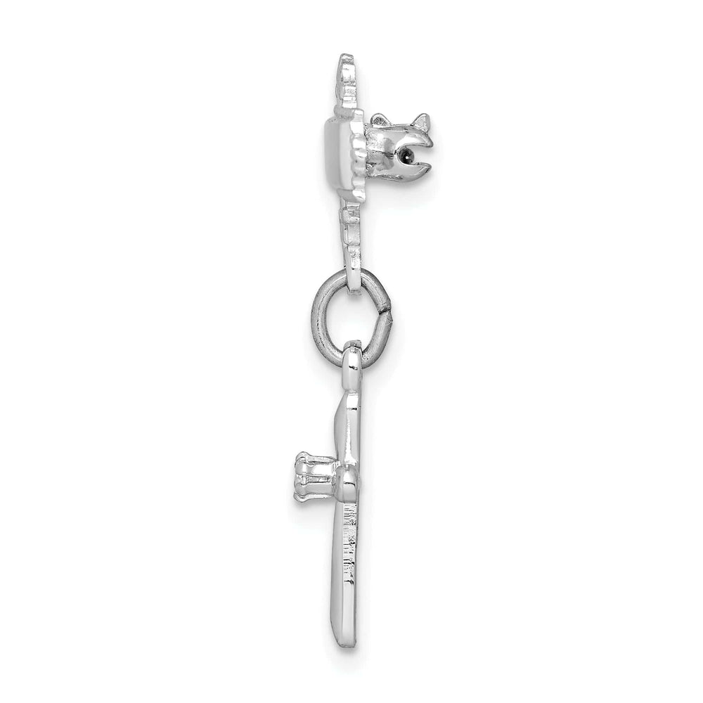 Lovely Rita's Pin Sterling Silver Polished Cubic Zirconia Cross Pin