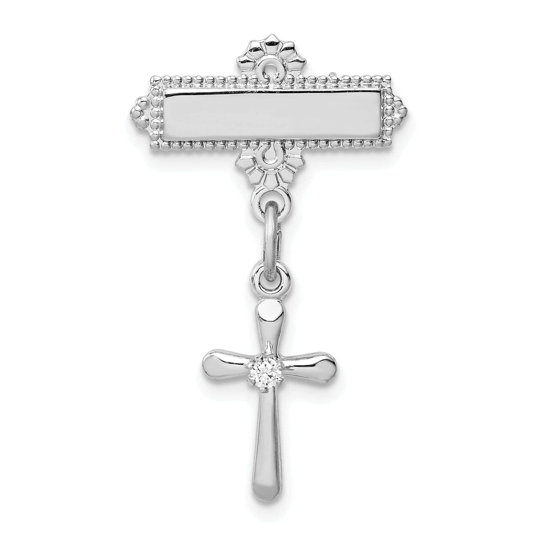 Lovely Rita's Pin Sterling Silver Polished Cubic Zirconia Cross Pin