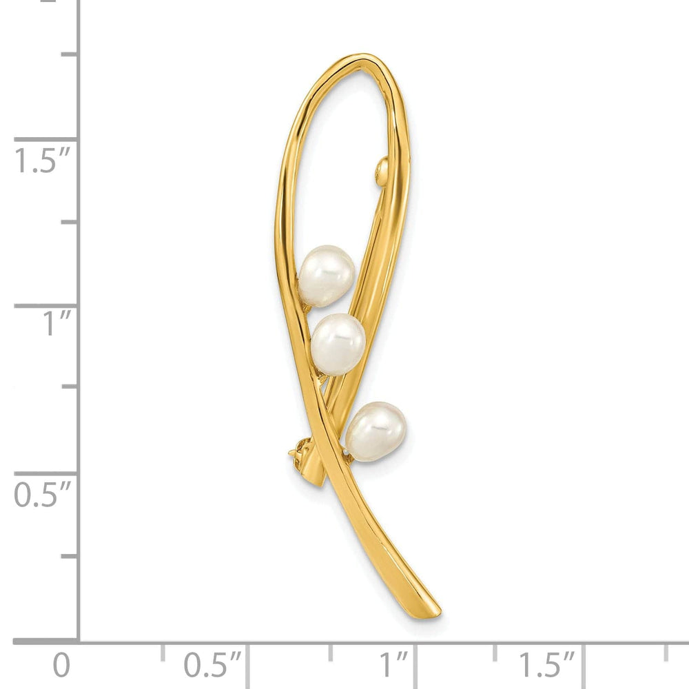 Lovely Rita's Pin White Freshwater Cultured Pearl Loop Design Brooch Pin