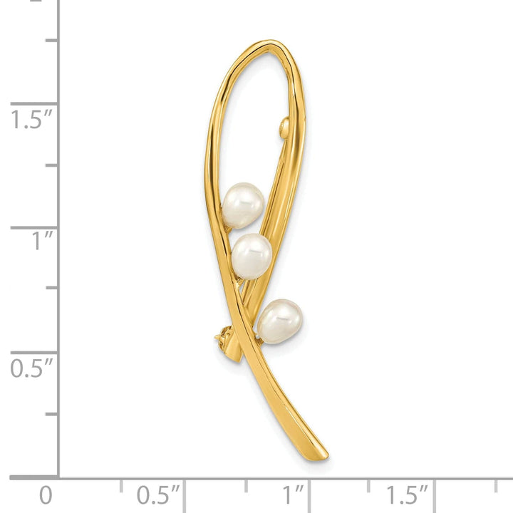 Lovely Rita's Pin White Freshwater Cultured Pearl Loop Design Brooch Pin