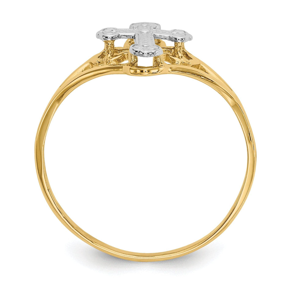 Lovely Rita's Ring 14k Two Tone Gold Cross Ring