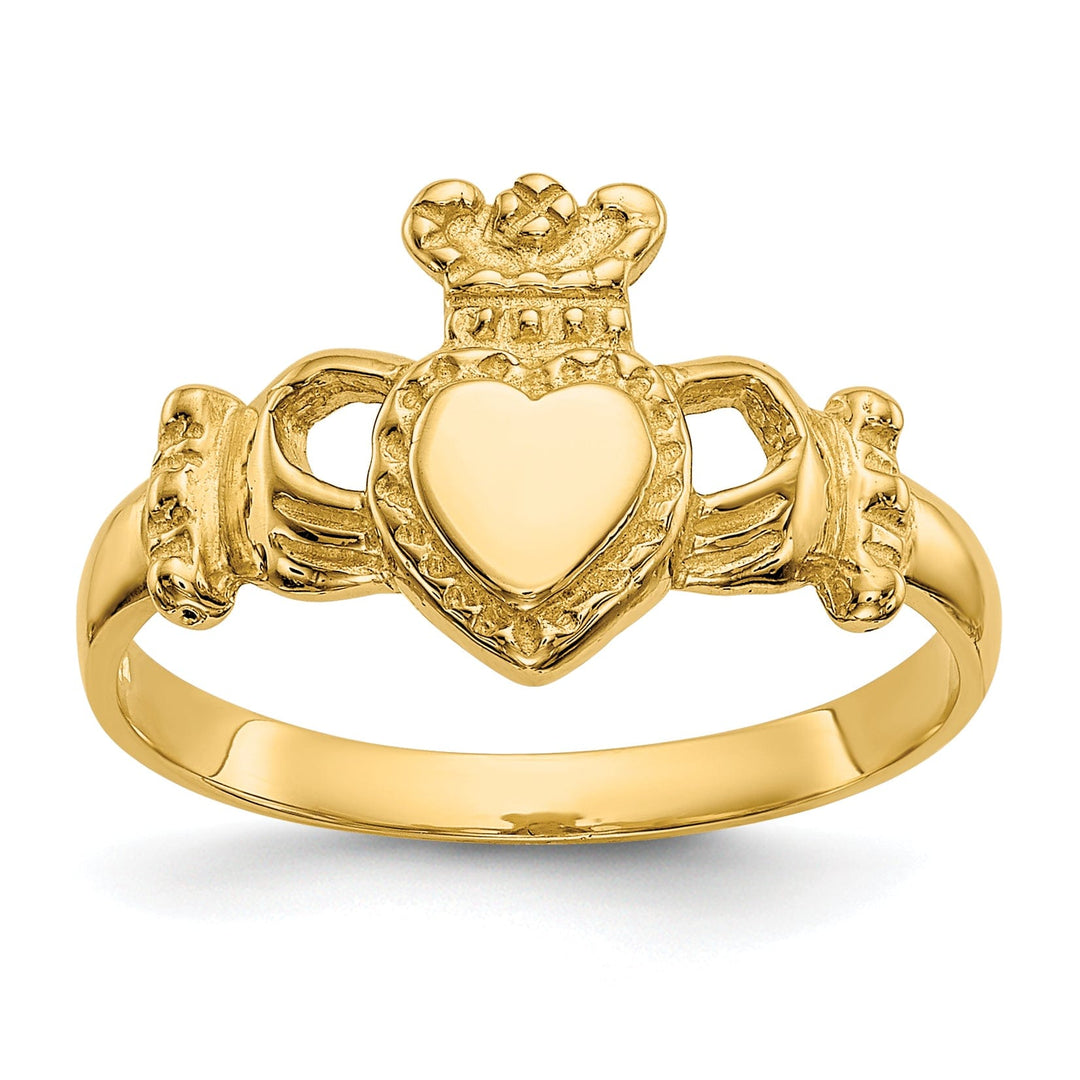 Lovely Rita's Ring 14kt gold Polished ladies claddagh ring
