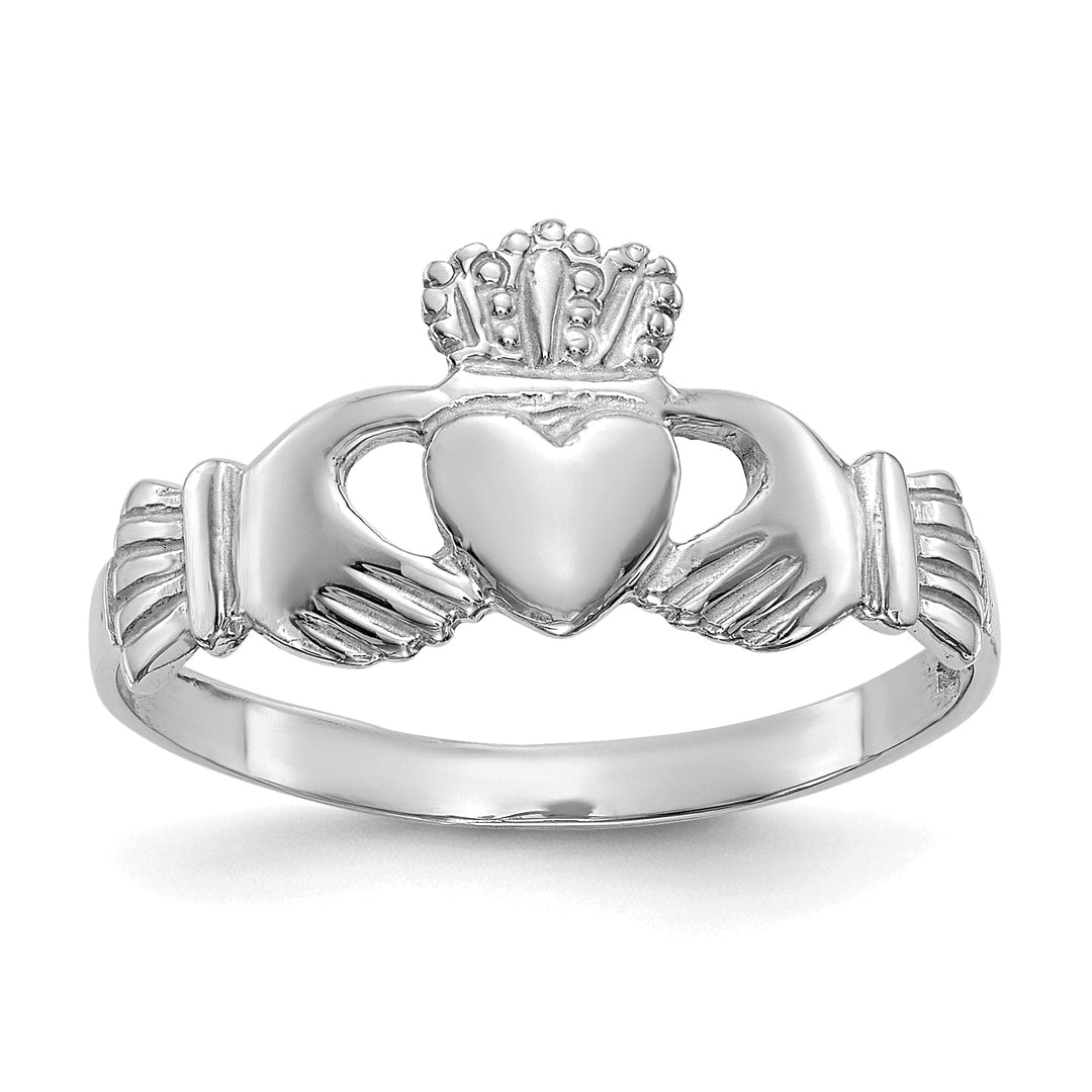 Lovely Rita's Ring 14kt white gold ladies claddagh ring