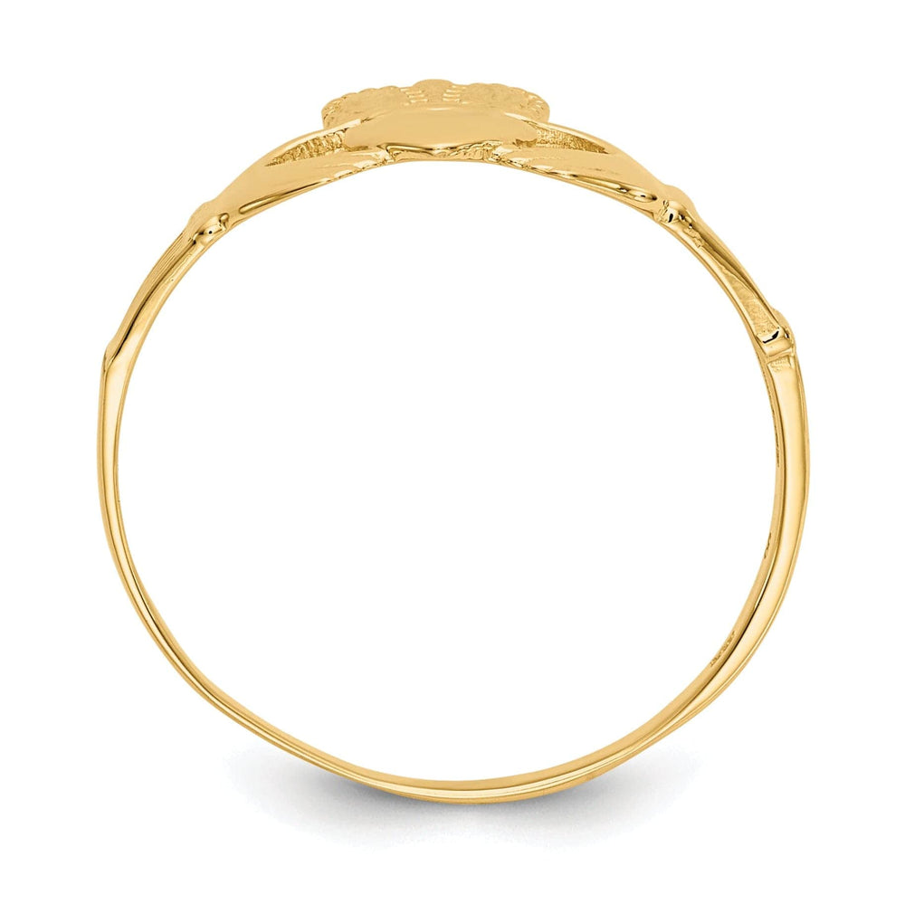 Lovely Rita's Ring ladies 14kt yellow gold claddagh ring