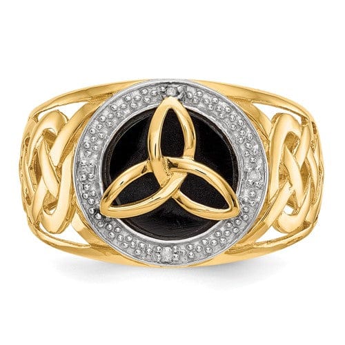 Lovely Rita's Ring Mens Celtic 14kt gold onyx diamond ring