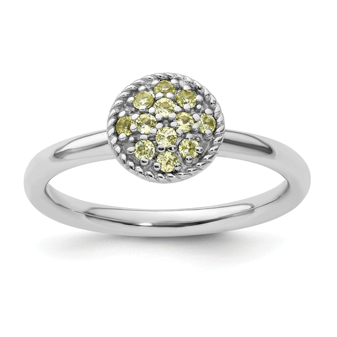 Stackable Expressions Ring Size 5 Sterling Silver Peridot Rhodium Ring