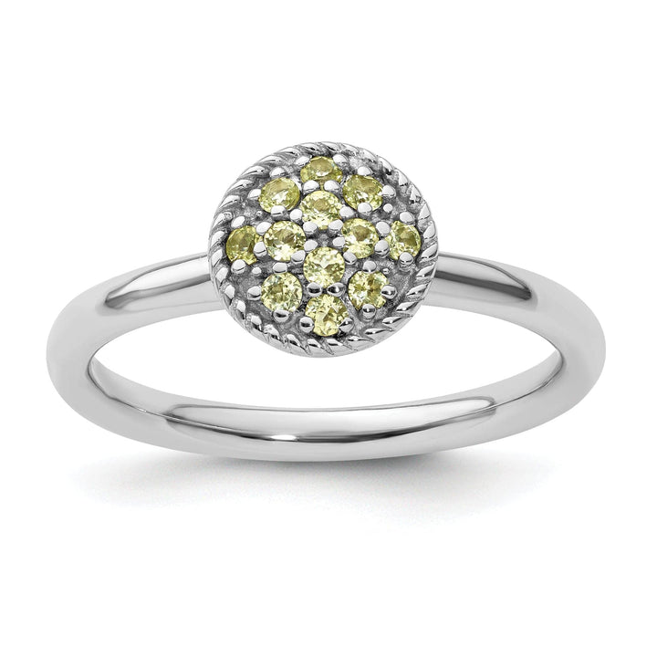 Stackable Expressions Ring Size 5 Sterling Silver Peridot Rhodium Ring