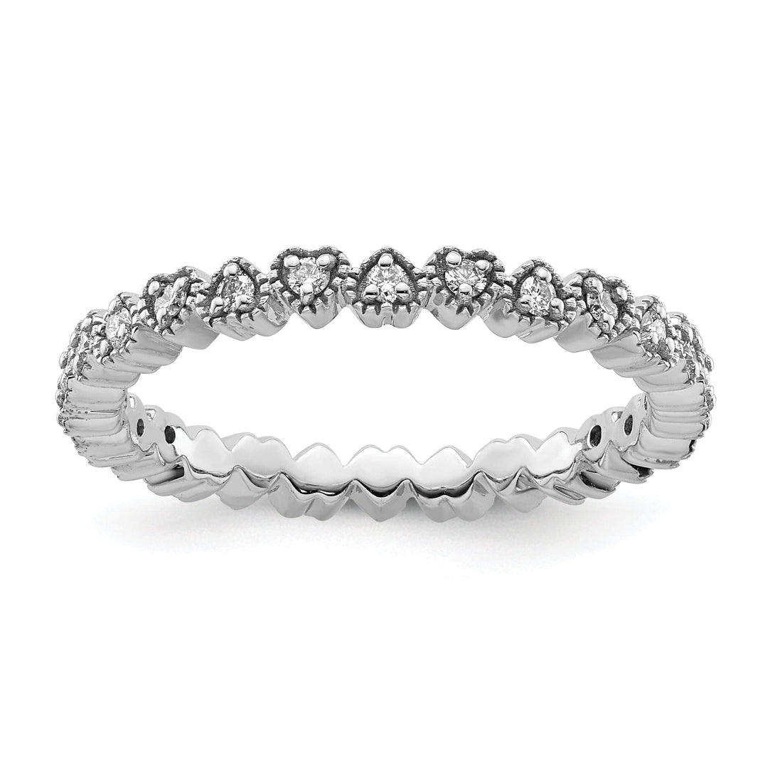 Stackable Expressions Ring Size 5 Sterling Silver Stackable Expressions Diamond Ring