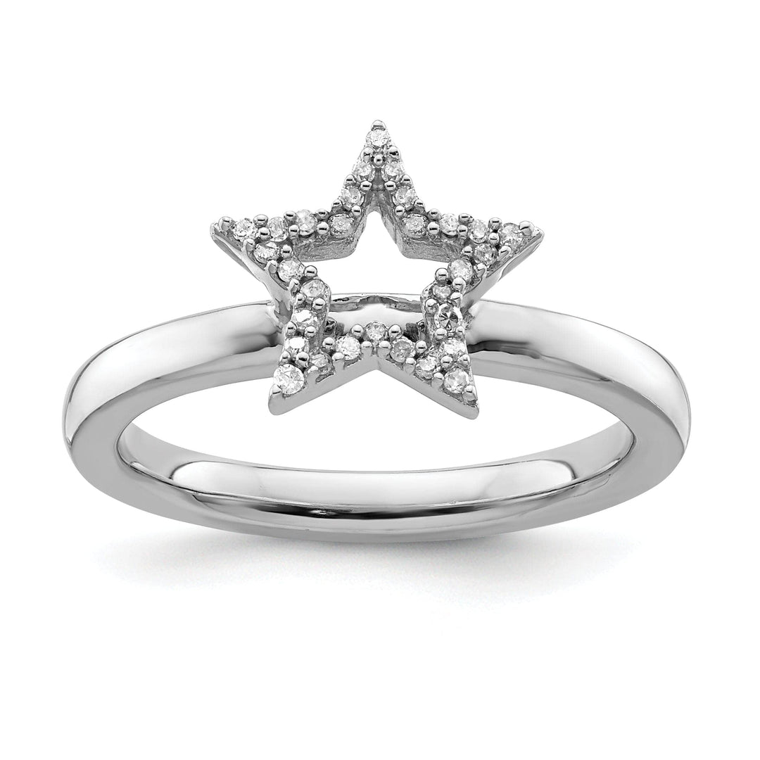 Stackable Expressions Ring Size 5 Sterling Silver Stackable Expressions Diamond Ring