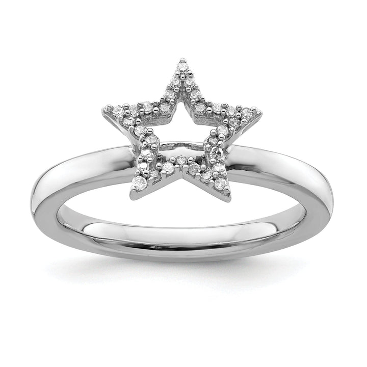 Stackable Expressions Ring Size 5 Sterling Silver Stackable Expressions Diamond Ring